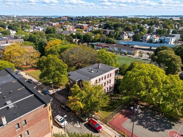 an aerial view of multiple house