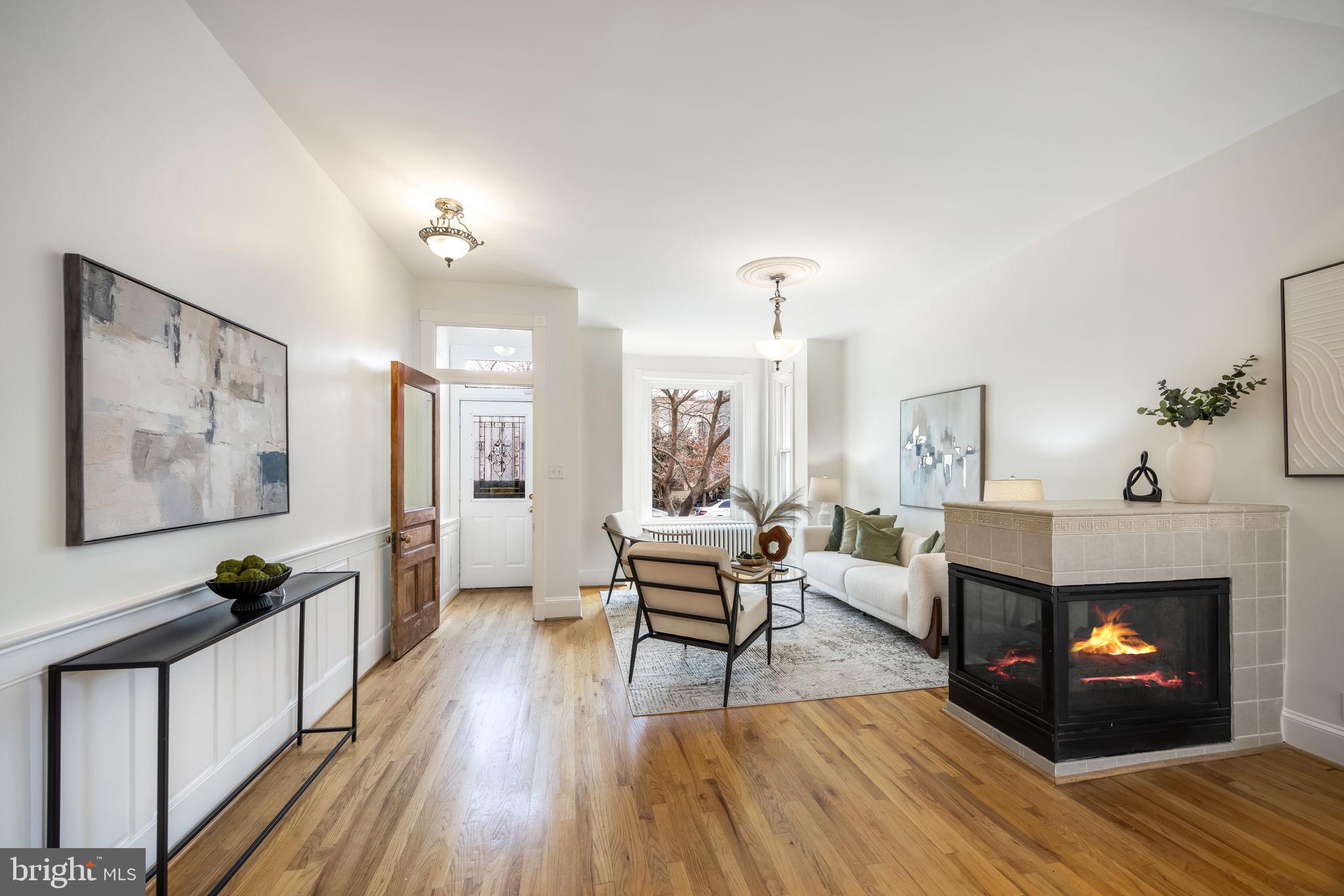 520 14th Street Northeast Washington, DC 20002 - Photo 9 of 44 Open main level w high ceilings & gas fireplace