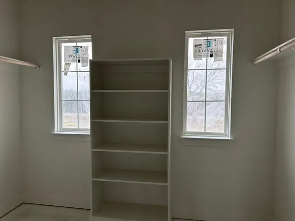 an empty room with a window