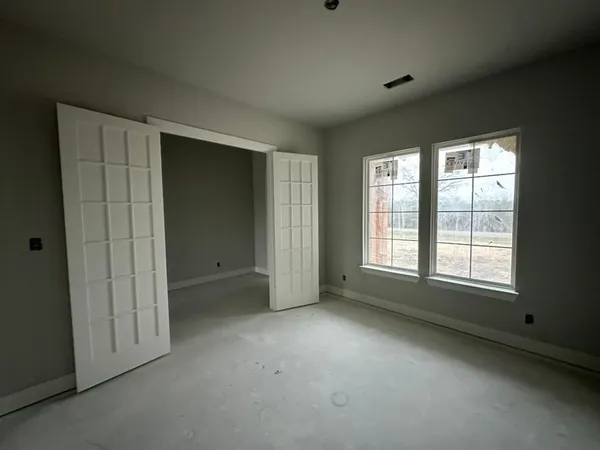 an empty room with a window