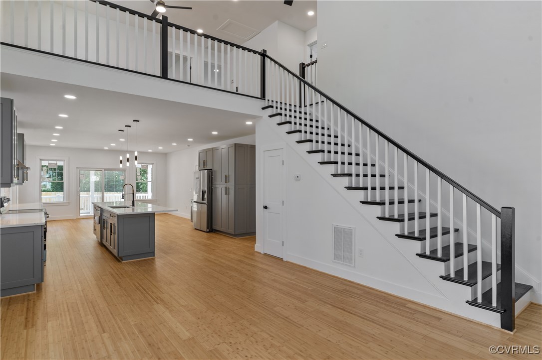 2805 Bethlehem Road Henrico, VA 23228 - Photo 15 of 42 Stairway featuring ceiling fan with notable chande