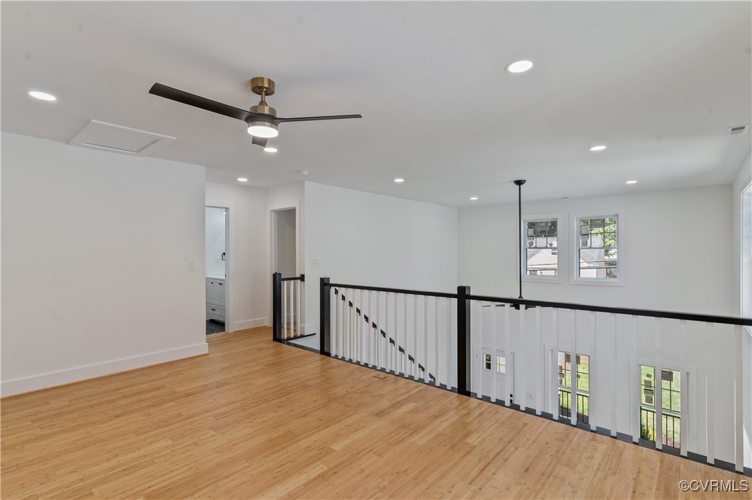 2805 Bethlehem Road Henrico, VA 23228 - Photo 17 of 42 Empty room with ceiling fan and light hardwood / w