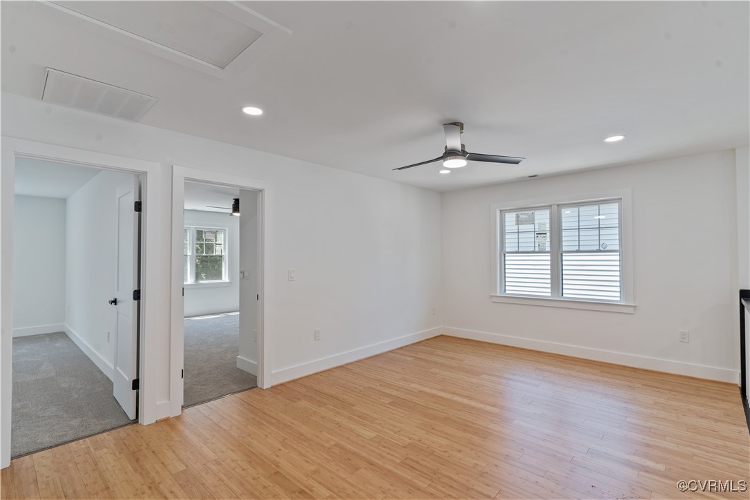 2805 Bethlehem Road Henrico, VA 23228 - Photo 19 of 42 Empty room with ceiling fan and light hardwood / w