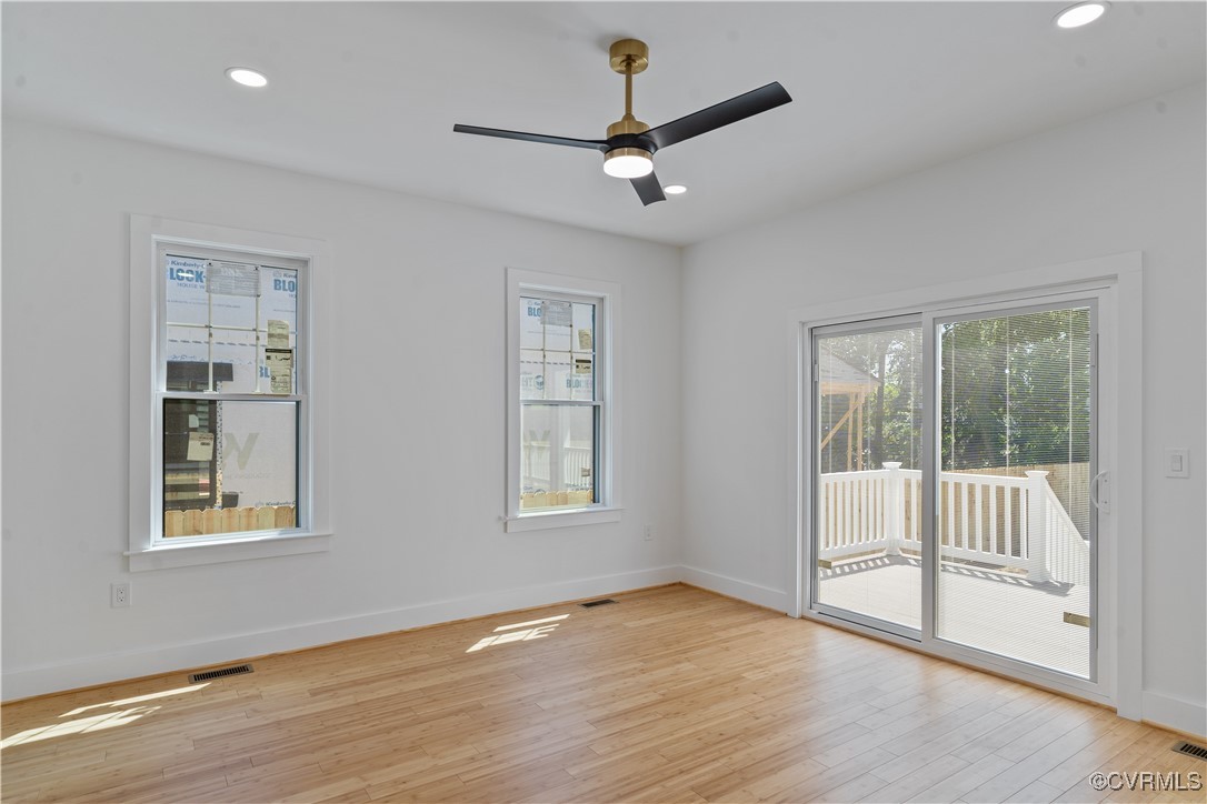 2805 Bethlehem Road Henrico, VA 23228 - Photo 20 of 42 Empty room featuring ceiling fan and light hardwoo