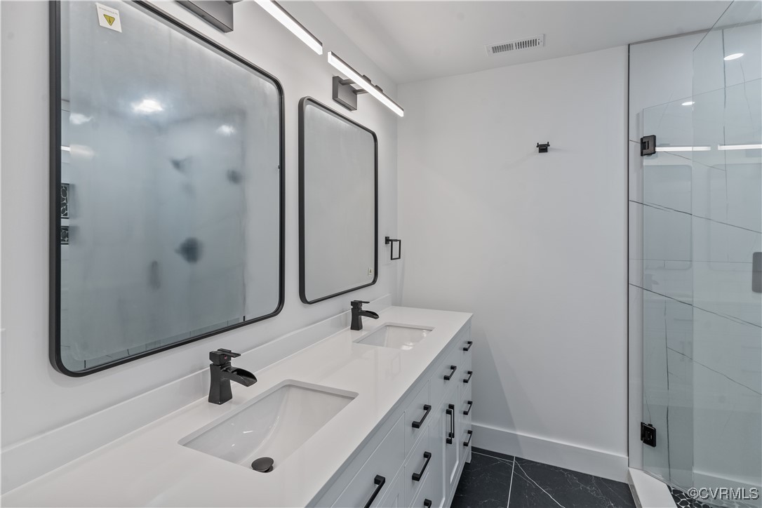 2805 Bethlehem Road Henrico, VA 23228 - Photo 29 of 42 Bathroom featuring a shower with shower door, vani