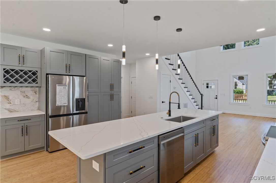 2805 Bethlehem Road Henrico, VA 23228 - Photo 8 of 42 Kitchen featuring sink, gray cabinets, and stainle