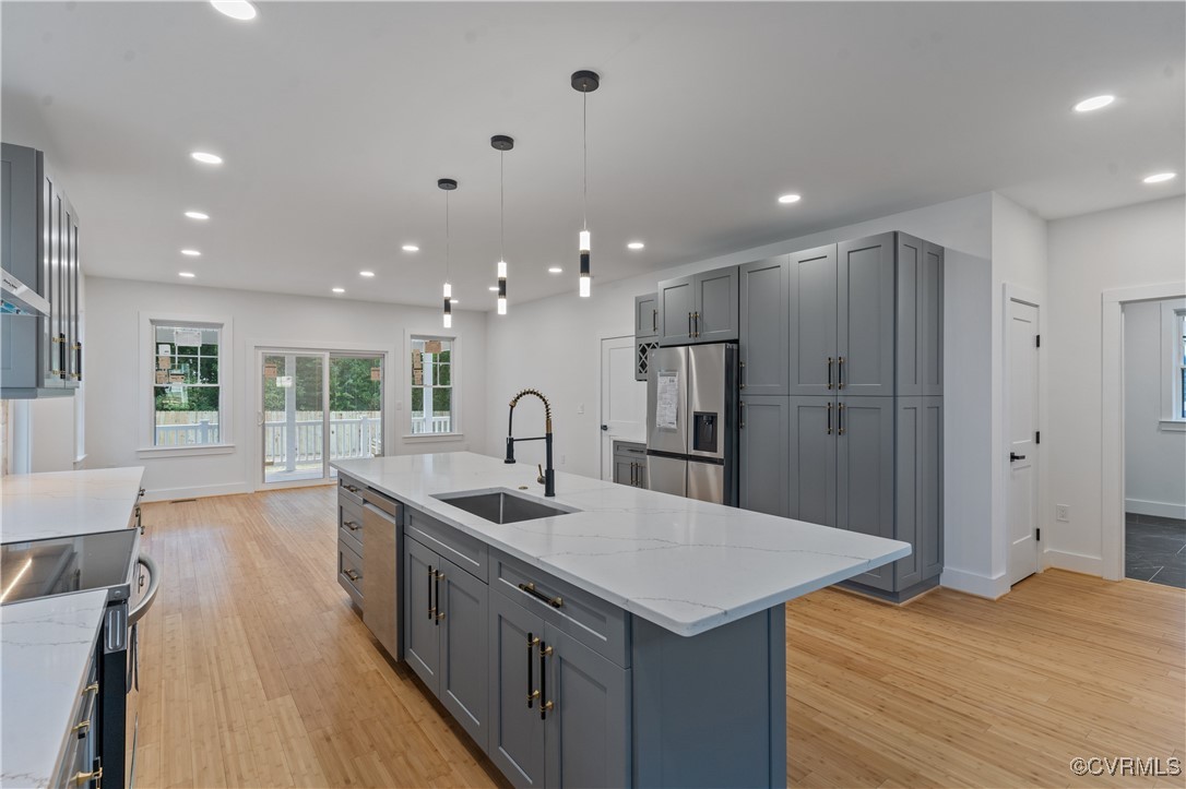 2805 Bethlehem Road Henrico, VA 23228 - Photo 9 of 42 Kitchen with gray cabinets, appliances with stainl