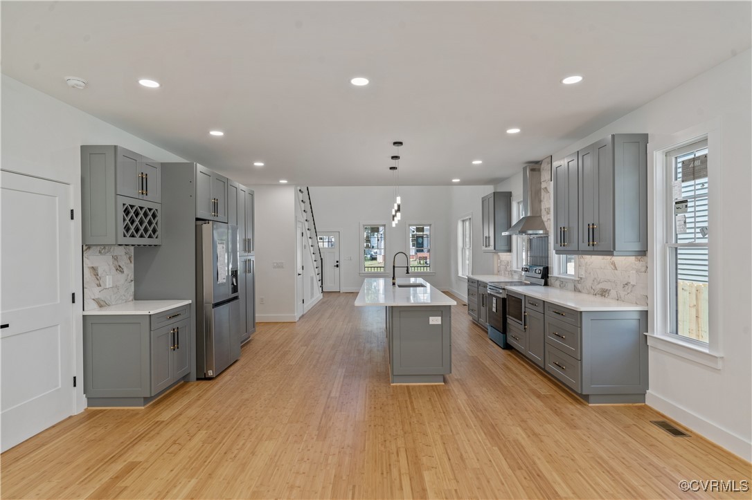 2805 Bethlehem Road Henrico, VA 23228 - Photo 10 of 42 Kitchen featuring sink, gray cabinetry, and stainl