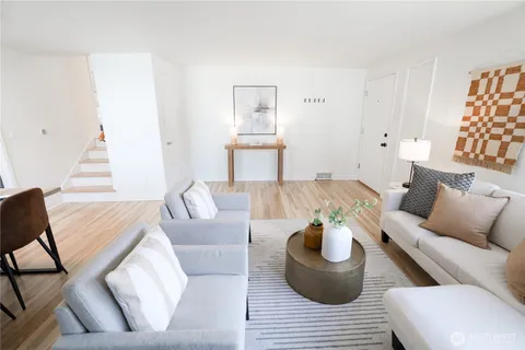 a living room with furniture and a couch