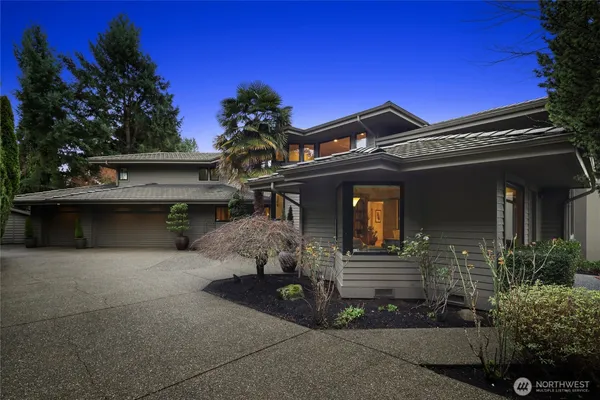 front view of a house with a garage