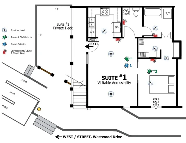 a view of a room with furniture and windows