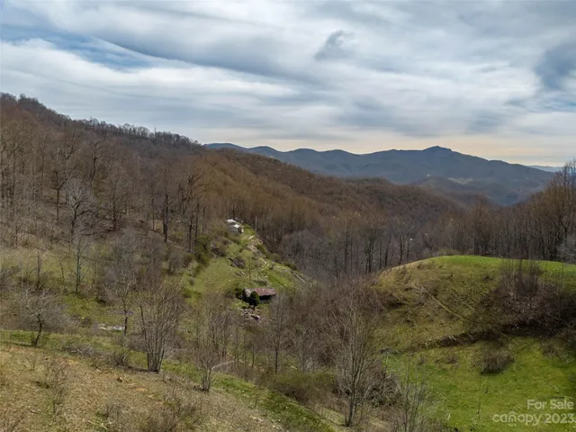 a view of a lush green hillside and mountains