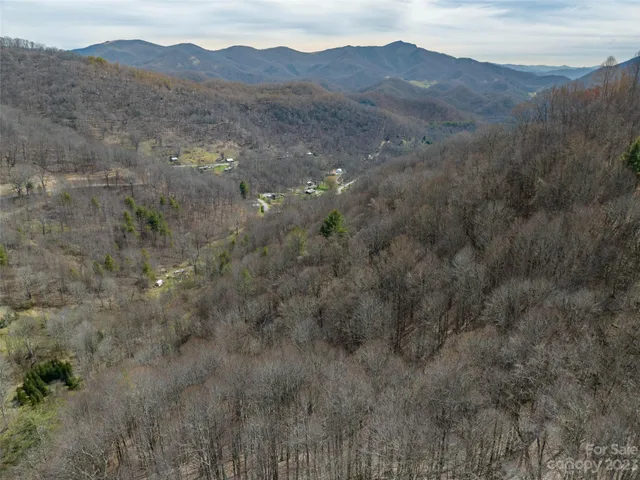 a view of a mountain range with trees in the background