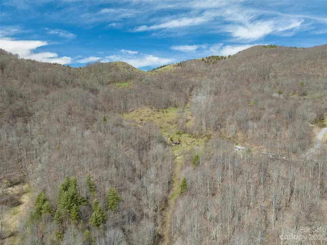 a view of a dry yard with mountains in the background