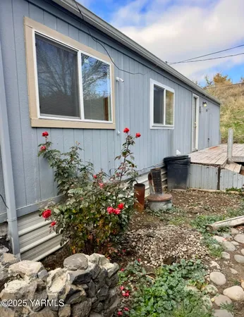 a flower plants in front of a house