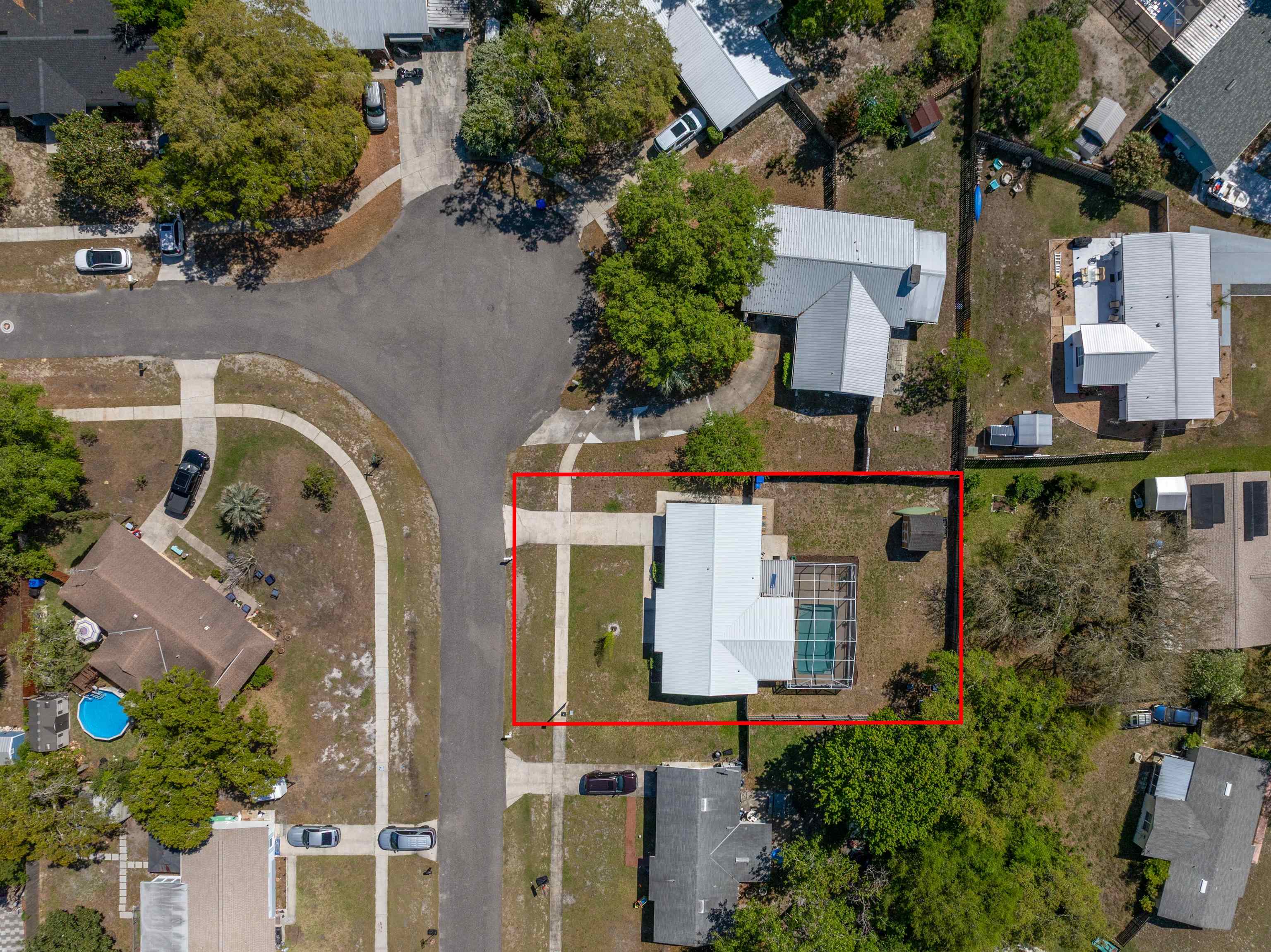 285 Trillo Street St. Augustine, FL 32086 - Photo 48 of 48 Aerial perspective of suburban area featuring property parcel outlined