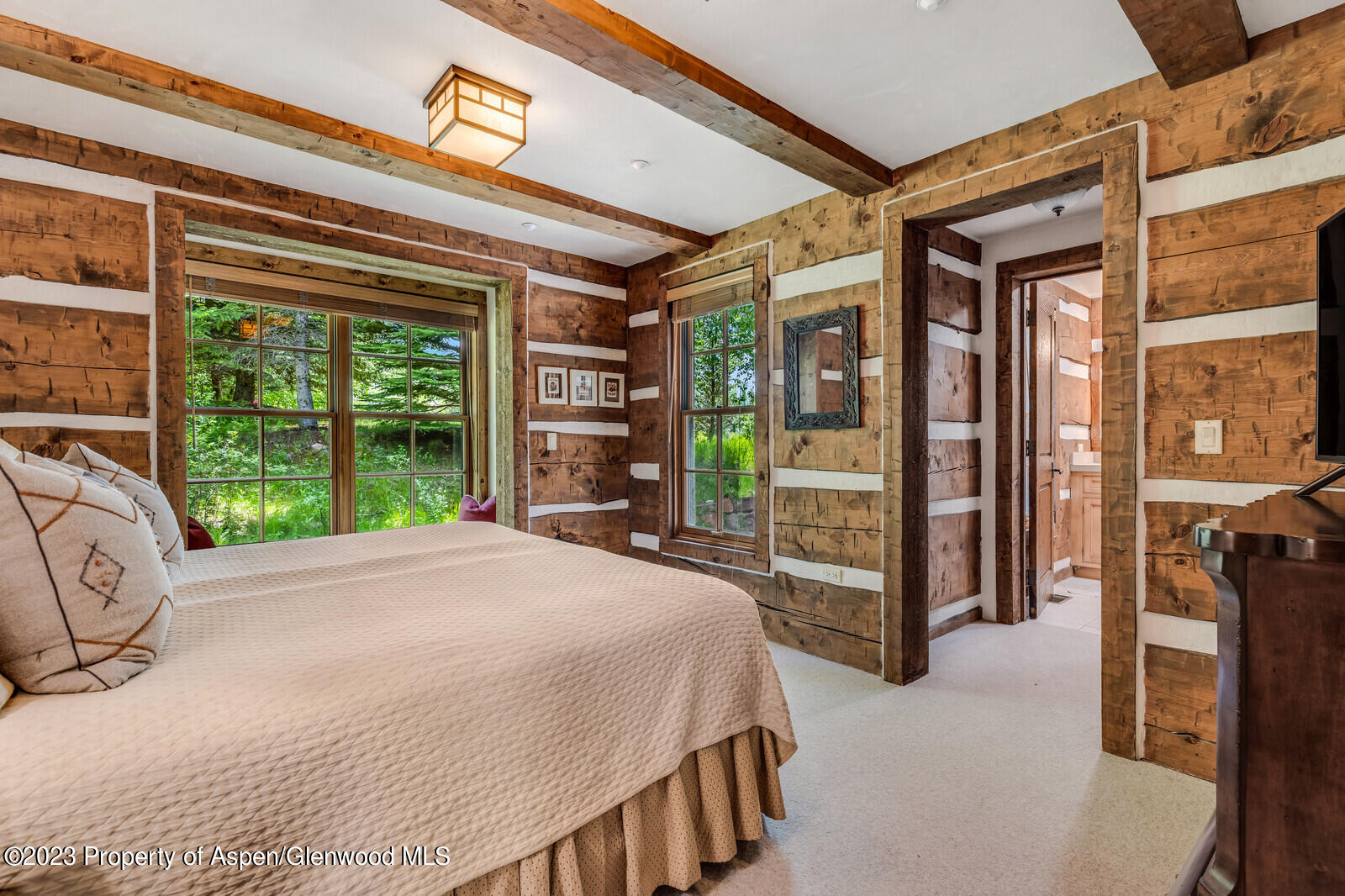 6 A Arbaney Ranch Road Basalt, CO 81621 - Photo 27 of 44 a spacious bedroom with a large bed and a large window