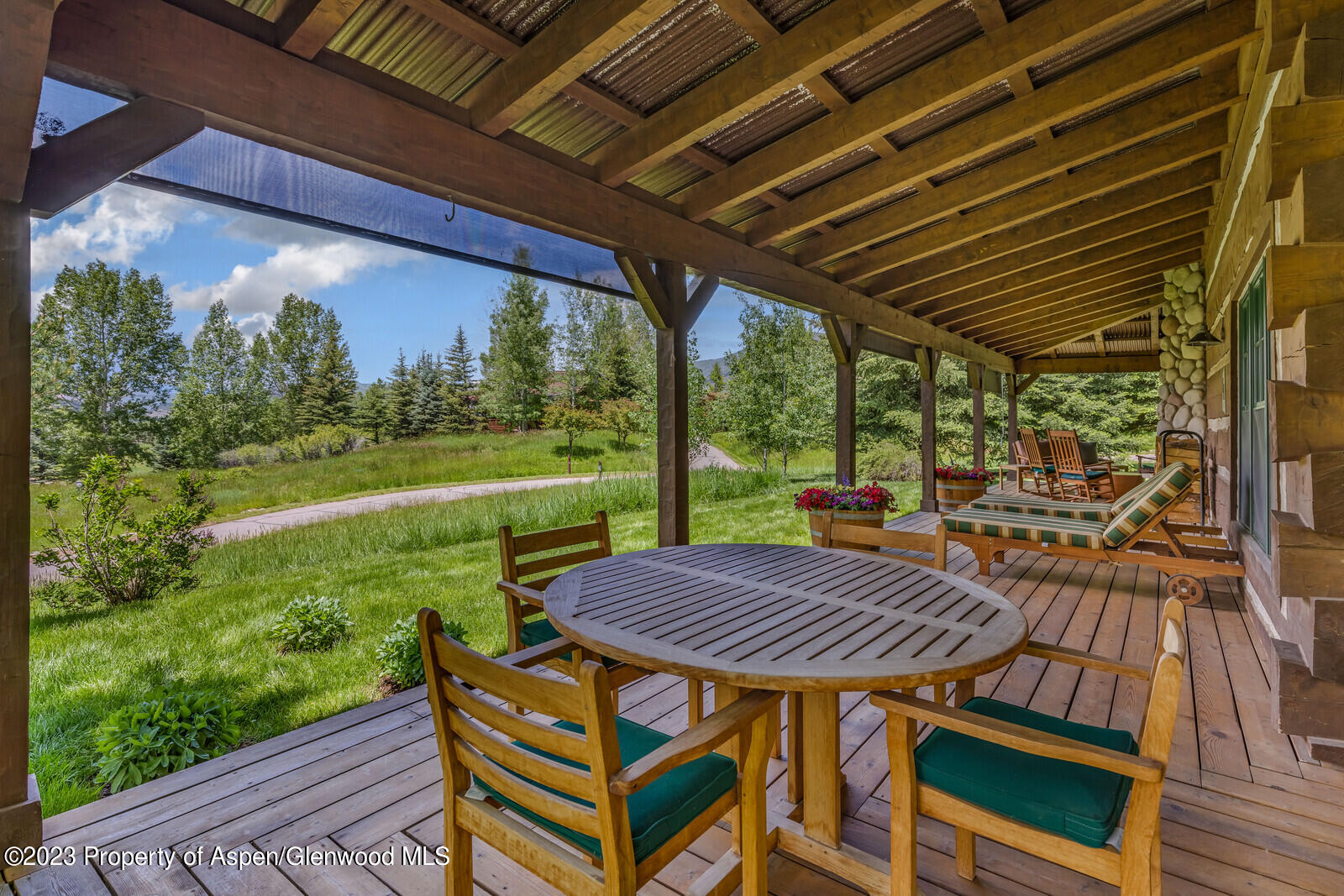 6 A Arbaney Ranch Road Basalt, CO 81621 - Photo 35 of 44 a view of a backyard with a deck