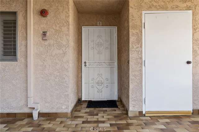 a view of a wooden door