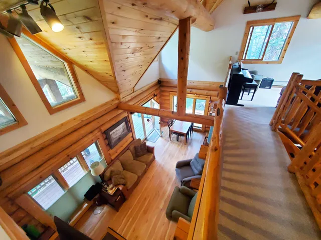 a view of deck with seating area