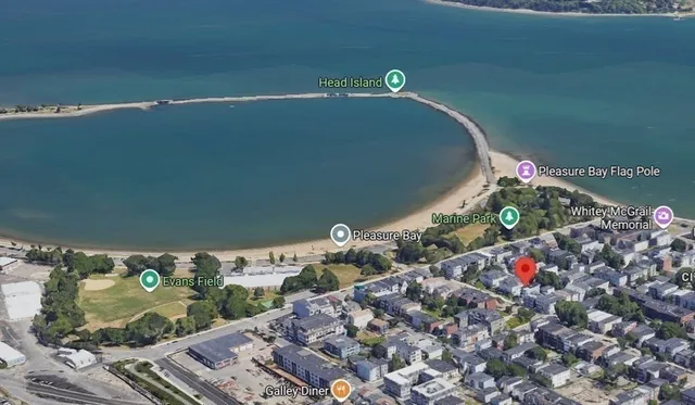 an aerial view of a house