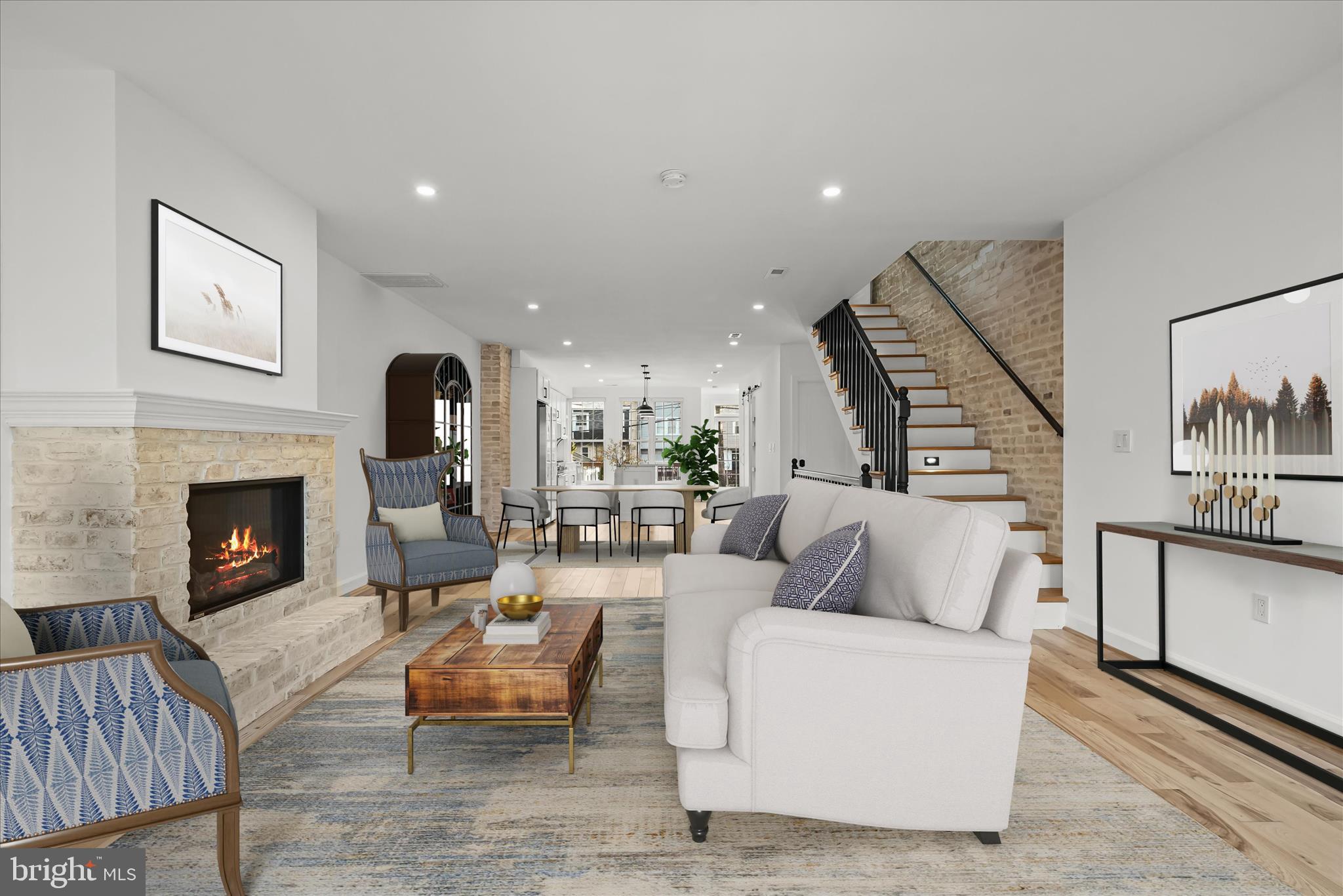 3626 T Street Northwest Washington, DC 20007 - Photo 2 of 61 a living room with furniture and a fireplace