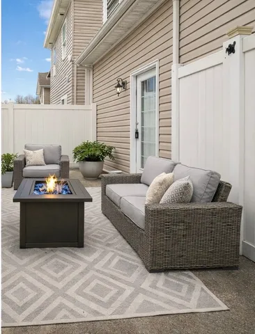 a living room with furniture