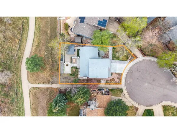 an aerial view of a house