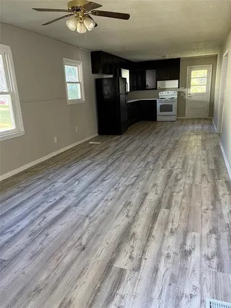 a view of a livingroom with a hardwood