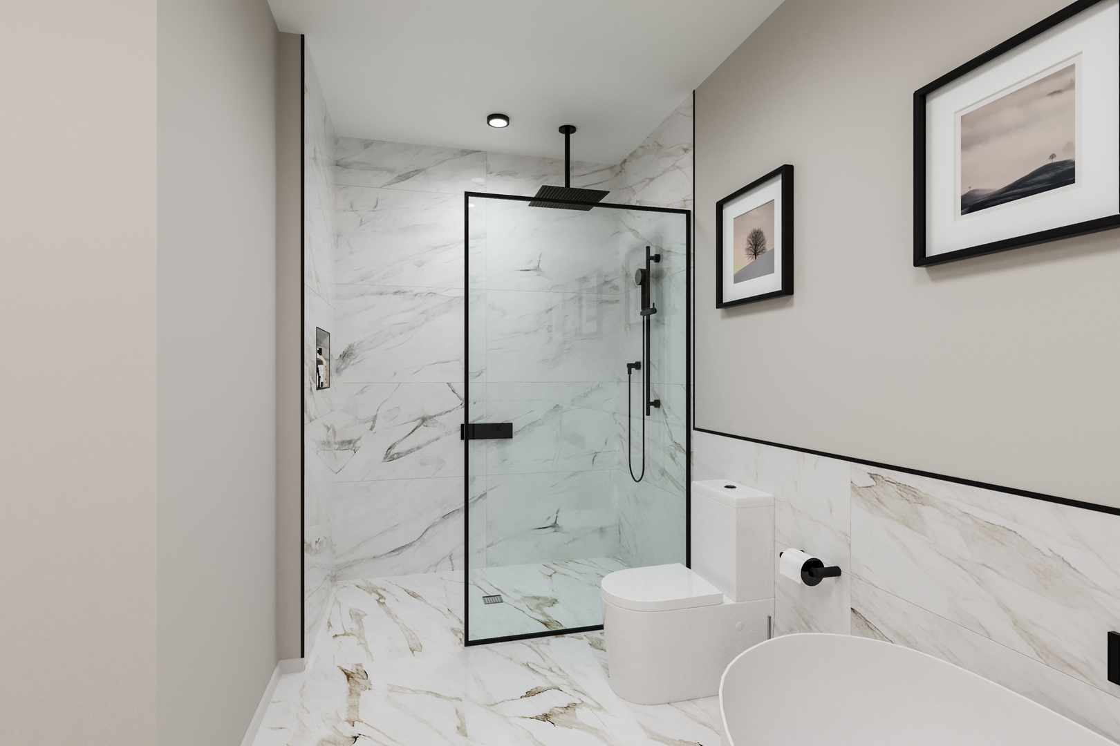 2234 West Grand Avenue, Unit 204 Chicago, IL 60612 - Photo 12 of 20 a bathroom with a shower toilet and sink