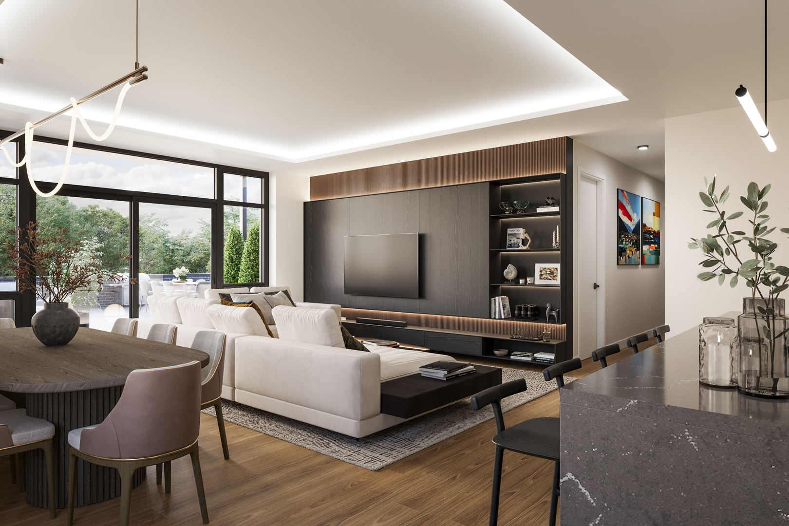 2234 West Grand Avenue, Unit 204 Chicago, IL 60612 - Photo 5 of 20 a living room with furniture a rug and a large window