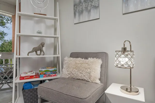 a view of a lake with a yard