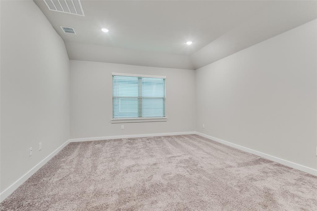 2544 Rambling Road Celina, TX 75009 - Photo 16 of 25 Unfurnished room with carpet flooring and vaulted ceiling