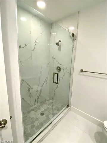 a bathroom with a shower