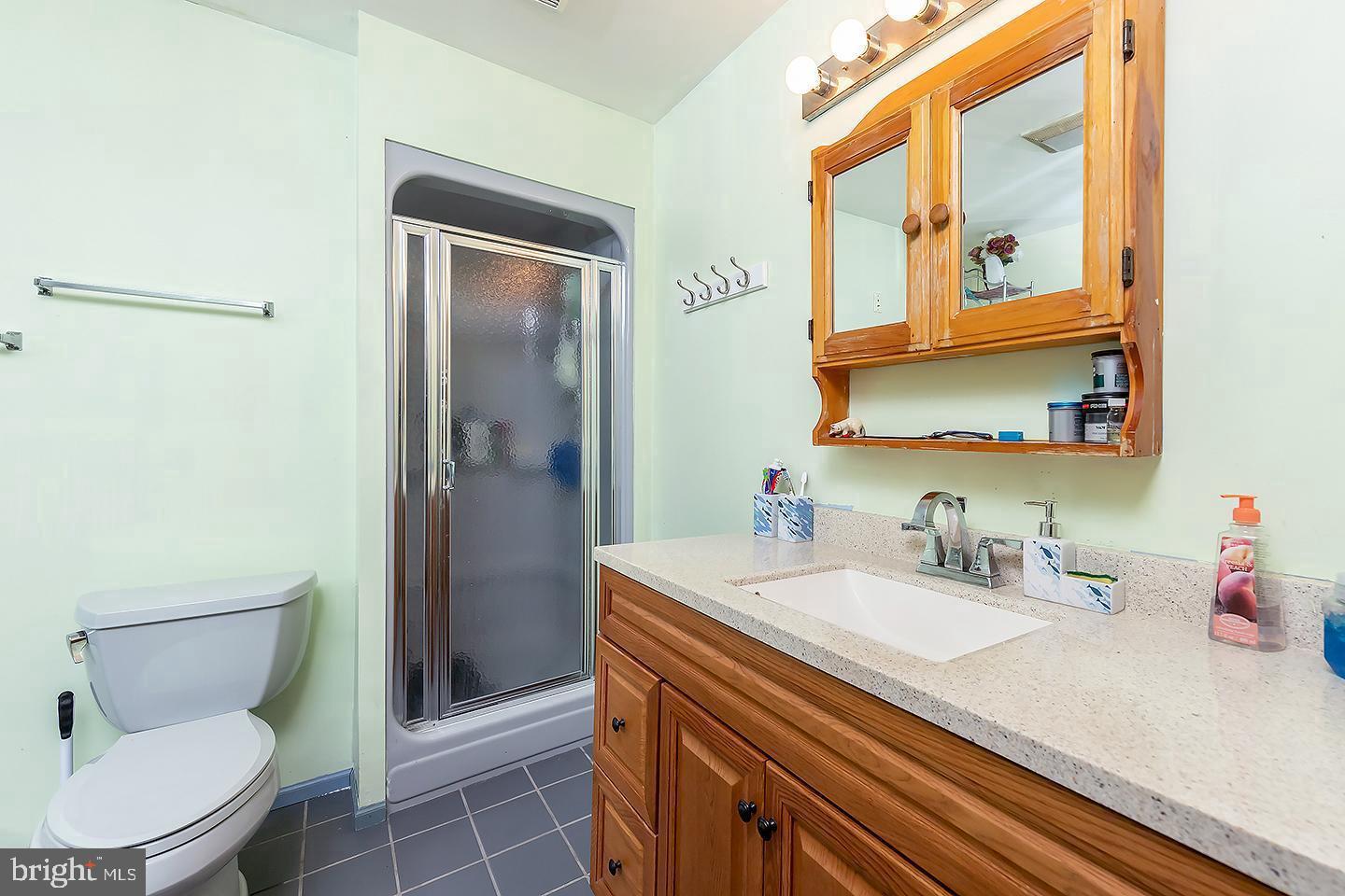 217 University Boulevard Glassboro, NJ 08028 - Photo 17 of 23 a bathroom with a sink a toilet and shower