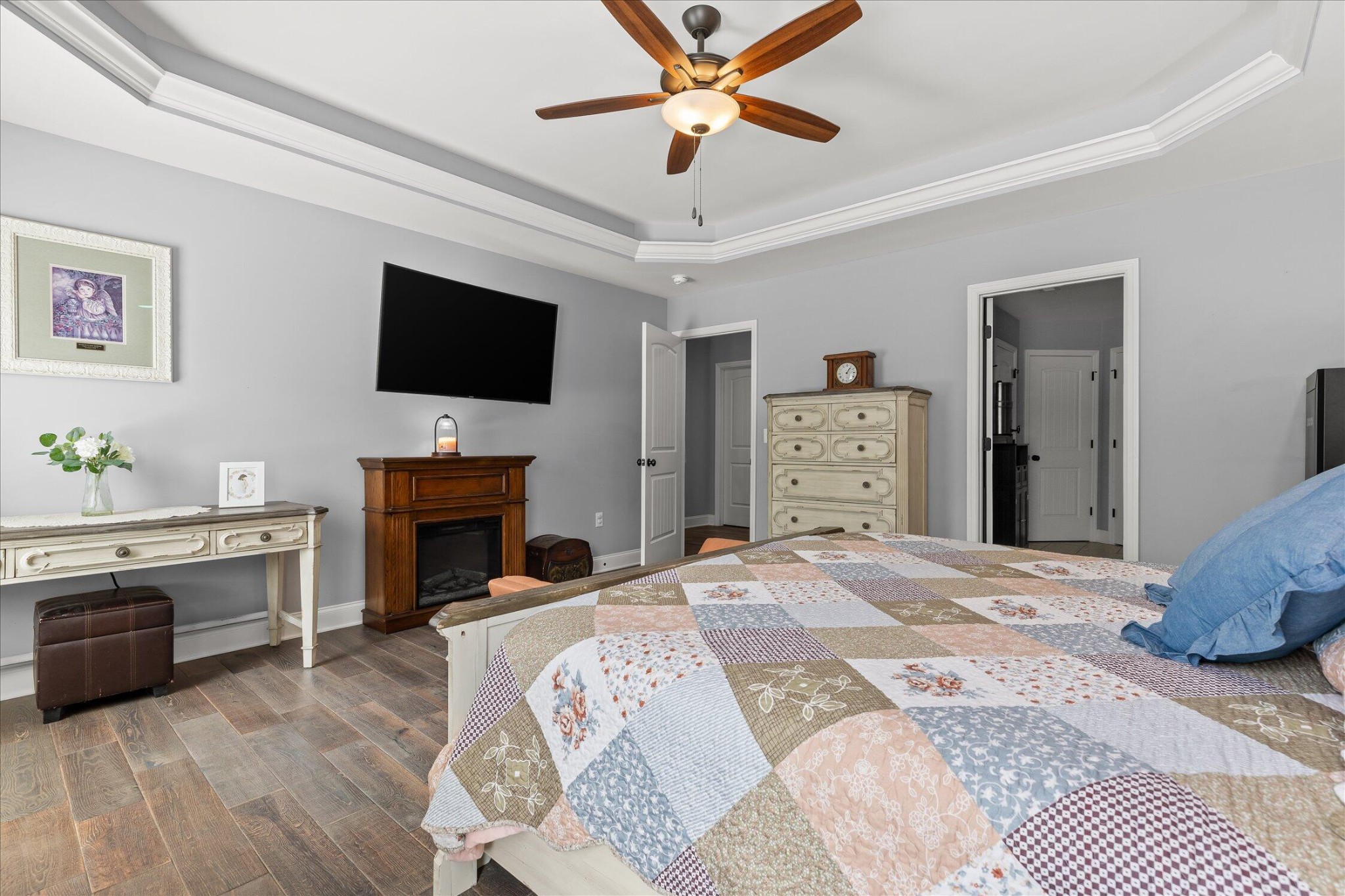 72 Farm View Circle Rock Spring, GA 30739 - Photo 15 of 41 a bedroom with a bed and a fireplace