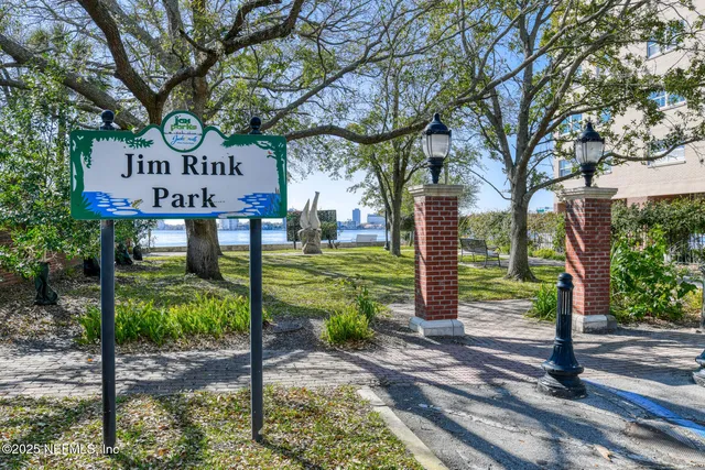 a view of outdoor seating and city view