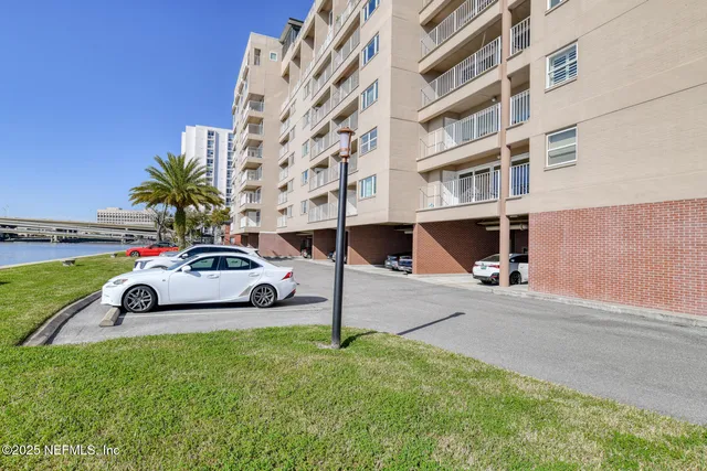 a view of a city with tall buildings