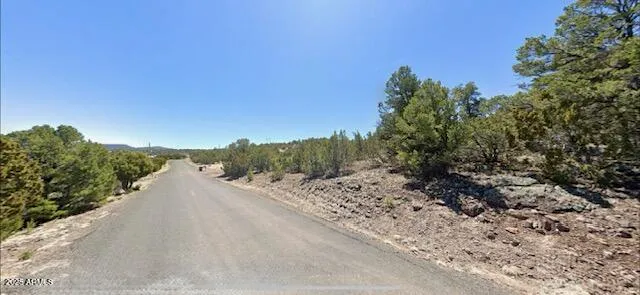 a view of a road with a mountain view