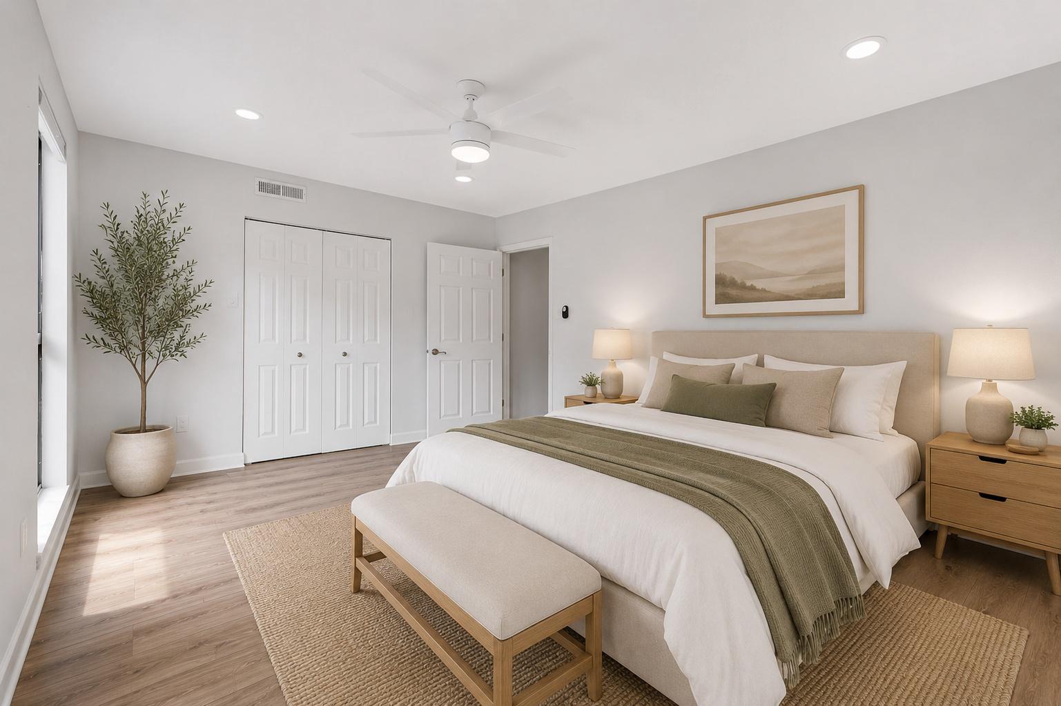 2012 Colts Neck Road, Unit 21A Reston, VA 20191 - Photo 19 of 44 Bedroom 1 with alternativ view. Virtual staging.