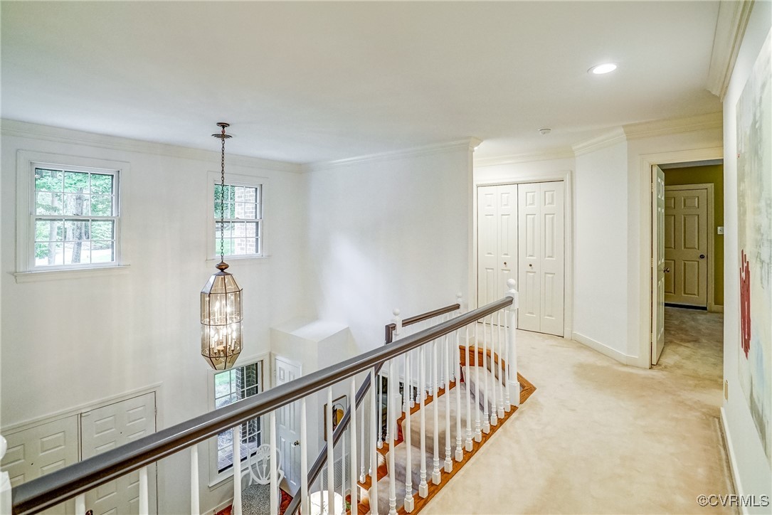 3630 Lansdowne Road Midlothian, VA 23113 - Photo 33 of 50 a view of a hallway view with wooden floor and staircase