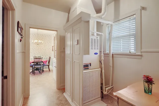 a view of livingroom with furniture and workspace