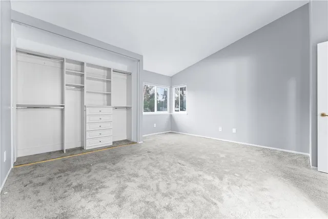an empty room with closet