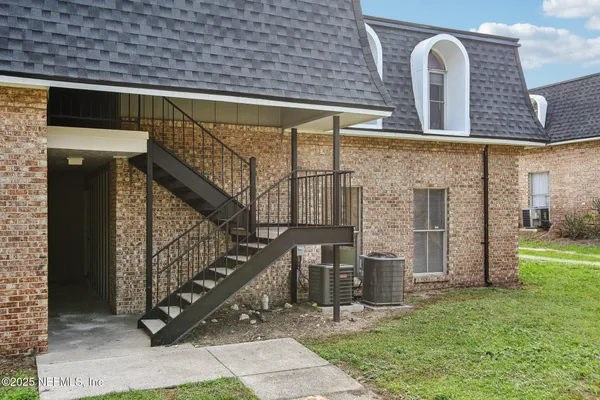 a view of a door with a sink