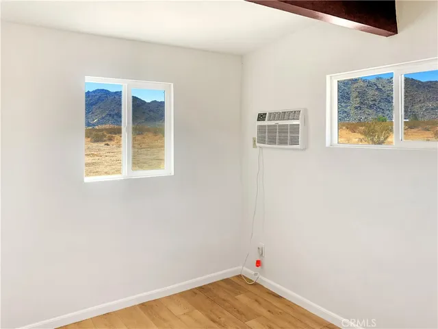 an empty room with a window