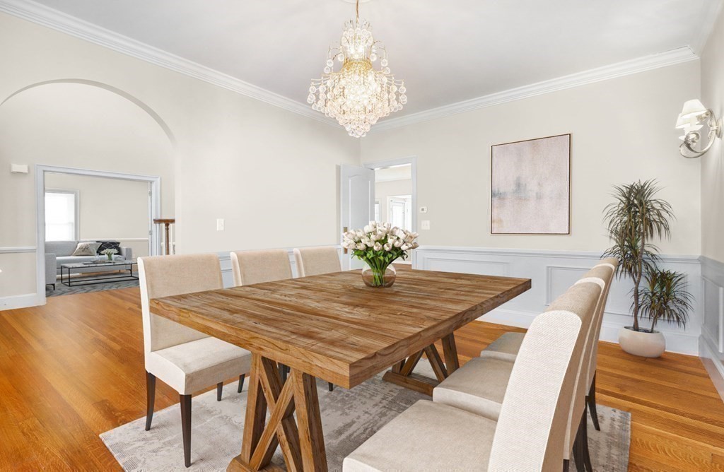 2 A Colonial Drive Arlington, MA 02474 - Photo 11 of 41 a view of a dining room with furniture and wooden floor
