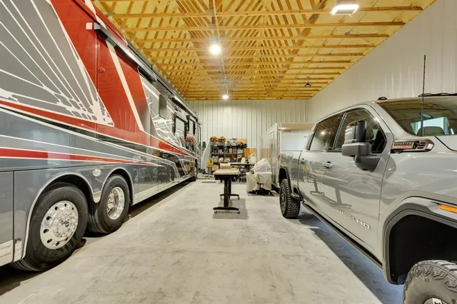 a view of car parked in garage