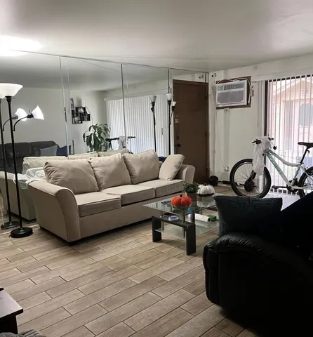 a living room with furniture