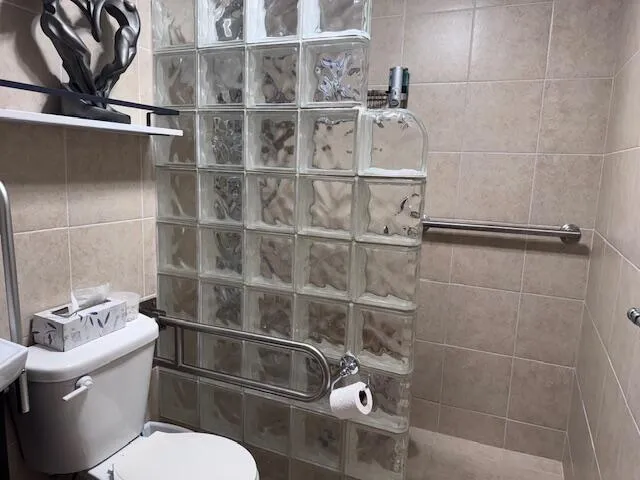 a bathroom with a toilet and a sink