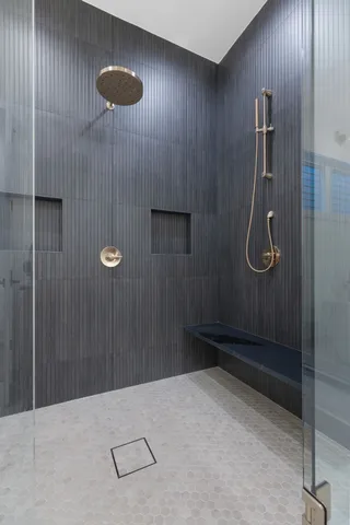 a bathroom with a shower